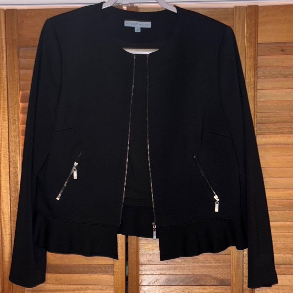 Antonio Melani Black Zip-Up Jacket